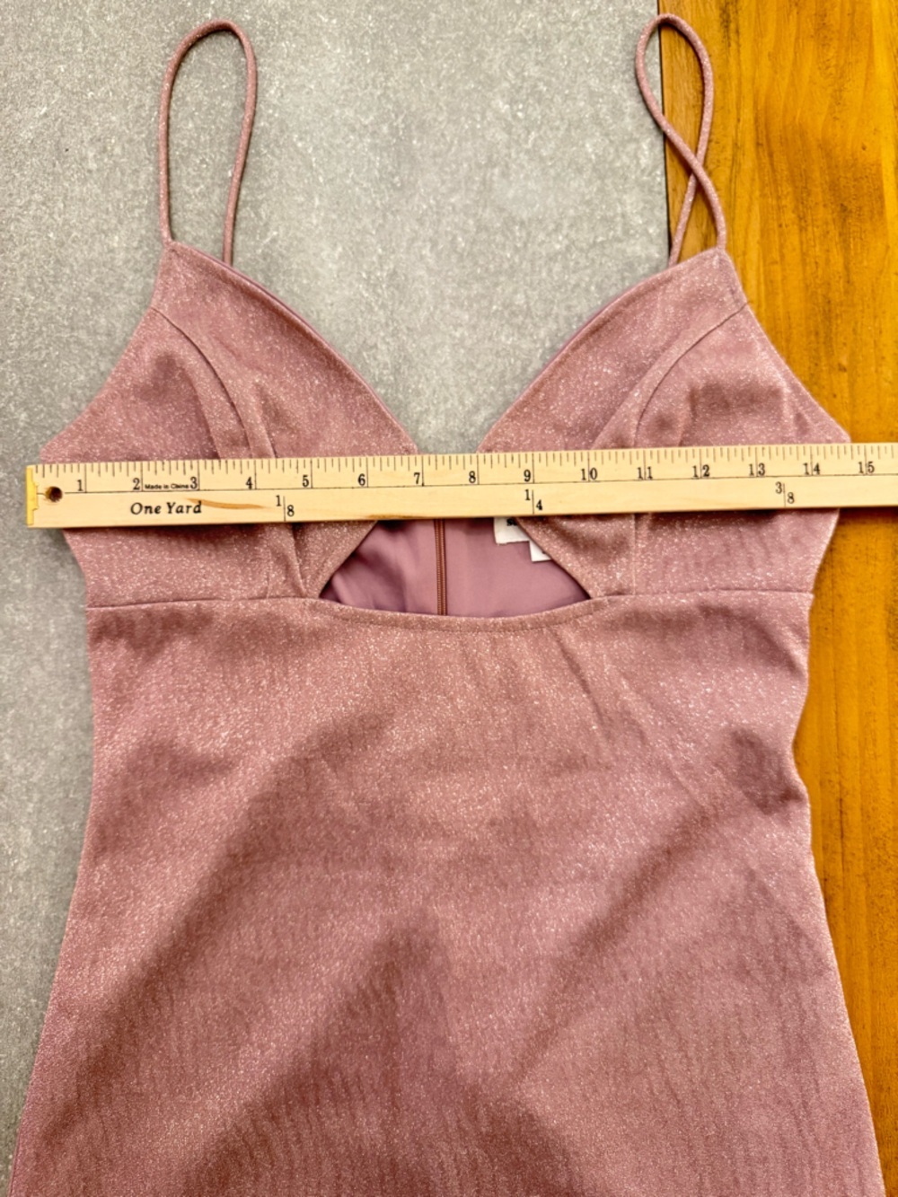 Superdown Brina Mini Dress Rose Gold Metallic Shimmer Cutout Small - Picture 9 of 10